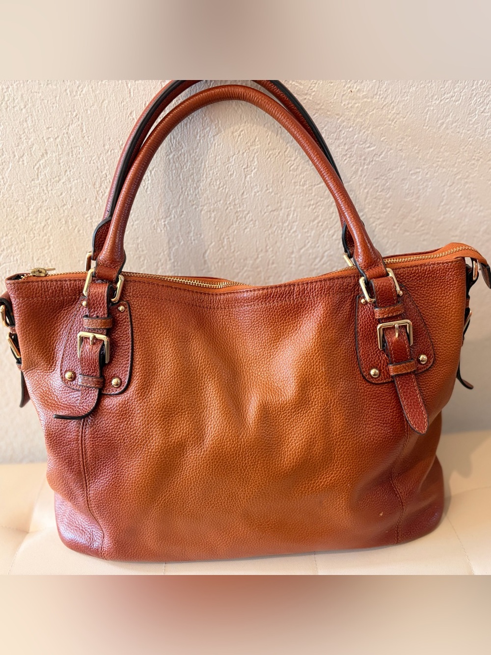 Kattee High Quality Leather Brown Tote Bag
